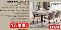 CERAMİCAL YEMEK MASASI TAKIMI YOT-170 BEJ